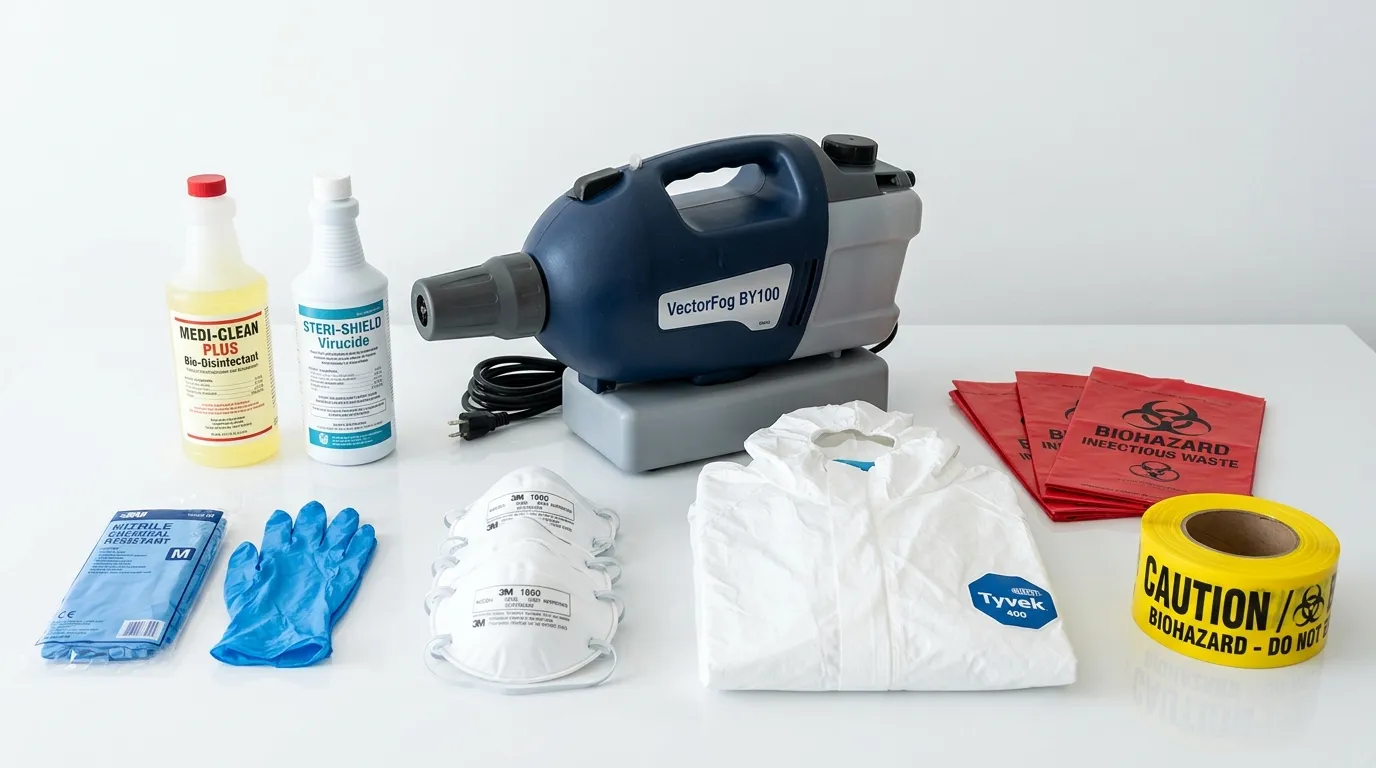 Professional biohazard remediation crew working in Oberlin